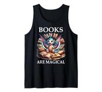 Books Are Magical Dragon Book Lover Read Books Happy Dragons Camiseta sin Mangas