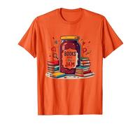 Books Are My Jam, caprichoso Regalo para Lector de Bookworm Camiseta, Hombre, Naranja, S