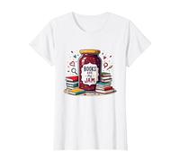 Books Are My Jam, caprichoso Regalo para Lector de Bookworm Camiseta, Mujer, Blanco, S