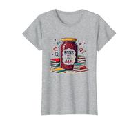 Books Are My Jam, caprichoso Regalo para Lector de Bookworm Camiseta, Mujer, Gris Jaspeado, M