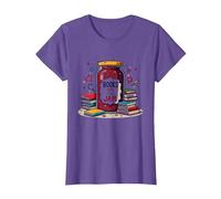 Books Are My Jam, caprichoso Regalo para Lector de Bookworm Camiseta, Mujer, Morado Jaspeado, S