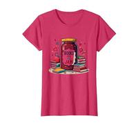 Books Are My Jam, caprichoso Regalo para Lector de Bookworm Camiseta, Mujer, Rojo Jaspeado, 3XL