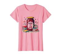 Books Are My Jam, caprichoso Regalo para Lector de Bookworm Camiseta, Mujer, Rosado, L