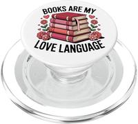 Books Are My Love Language Book Reader Flower Bookish White PopSockets PopGrip para MagSafe