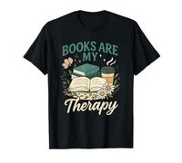 Books Are My Therapy Cozy Book Lover Reading & Coffee Camiseta