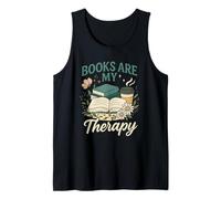 Books Are My Therapy Cozy Book Lover Reading & Coffee Camiseta sin Mangas
