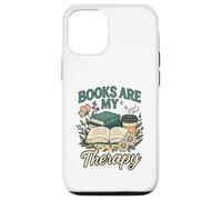 Books Are My Therapy Cozy Book Lover Reading & Coffee Carcasa para iPhone 12/12 Pro