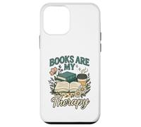 Books Are My Therapy Cozy Book Lover Reading & Coffee Carcasa para iPhone 12 Mini