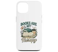 Books Are My Therapy Cozy Book Lover Reading & Coffee Carcasa para iPhone 13