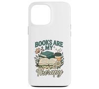 Books Are My Therapy Cozy Book Lover Reading & Coffee Carcasa para iPhone 13 Pro MAX
