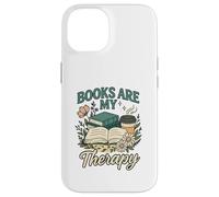 Books Are My Therapy Cozy Book Lover Reading & Coffee Carcasa para iPhone 14