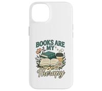 Books Are My Therapy Cozy Book Lover Reading & Coffee Carcasa para iPhone 14 Plus