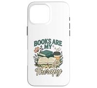 Books Are My Therapy Cozy Book Lover Reading & Coffee Carcasa para iPhone 16 Pro MAX