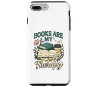 Books Are My Therapy Cozy Book Lover Reading & Coffee Carcasa para iPhone 7 Plus/8 Plus