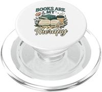 Books Are My Therapy Cozy Book Lover Reading & Coffee PopSockets PopGrip para MagSafe