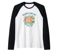 Books Are My Therapy - Cozy Cottagecore Reading tee Camiseta Manga Raglan