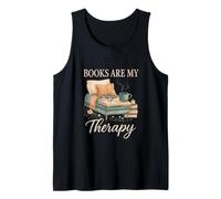 Books Are My Therapy Cozy Reading Nook Aesthetic Camiseta sin Mangas