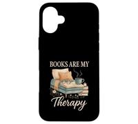 Books Are My Therapy Cozy Reading Nook Aesthetic Carcasa para iPhone 16 Plus