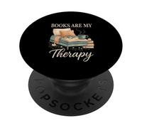Books Are My Therapy Cozy Reading Nook Aesthetic PopSockets PopGrip Adhesivo