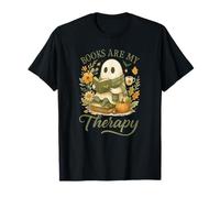Books Are My Therapy Cute Ghost Halloween Reader Camiseta