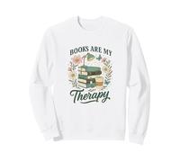 Books Are My Therapy Floral Books & Desk Lamp Book Lover Sudadera