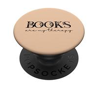 Books Are My Therapy Lover Bookish Librarian Boho Floral PopSockets PopGrip Adhesivo