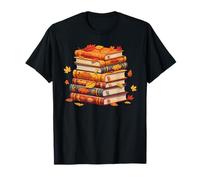Books Autumn Fall Leaves Cozy Reading Vibes Camiseta