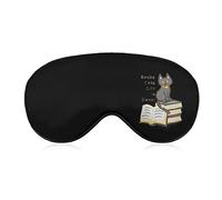 Books Cats Life is Sweet Sleep Eye Mask Soft Eye Covers Bloqueo de luces Blindfold con correa ajustable para siesta de viaje