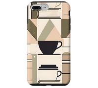 Books & Coffee Book Lovers Reading Theme Bookish Bookshelf Carcasa para iPhone 7 Plus/8 Plus