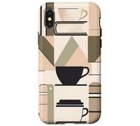 Books & Coffee Book Lovers Reading Theme Bookish Bookshelf Carcasa para iPhone X/XS
