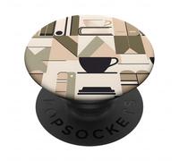Books & Coffee Book Lovers Reading Theme Bookish Bookshelf PopSockets PopGrip Adhesivo