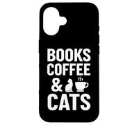 Books Coffee & Cats - Cita Divertida y acogedora para Lector de Gatos Carcasa para iPhone 16