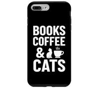 Books Coffee & Cats - Cita Divertida y acogedora para Lector de Gatos Carcasa para iPhone 7 Plus/8 Plus