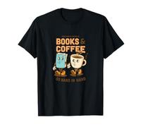 Books & Coffee - Póster Retro de Mascota de Lectura Vintage Camiseta
