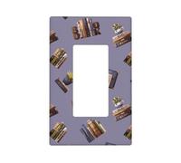 books lover plants reading print Wall Plate Covers 1 Gang Wall Plates Standard Size 11.2 cm x 6.9 cm, cubierta decorativa para interruptor de luz, cubierta de tomacorriente, policarbonato