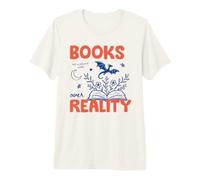 Books Over Reality Book Lover Reader Fiction Library Bookish Camiseta Premium