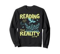Books Over Reality Book Lover Reader Fiction Library Bookish Sudadera