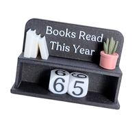 Books Read Counter - Decorative Encouraging Book Tracker, Fun Convenient Reading Sign, Motivational Library Decor for Desk Table Home Office Study Living Room, Book Lover, 5.1x3.1 Inch