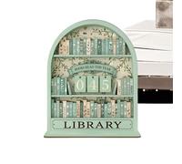 Books Read Counter - Wood, 7.08 Inches, Number Plates | Lantern Pattern Wooden Reading Challenge, Book Counter For Library, Book Clubs, Study Room, Living Room, Home Bookend