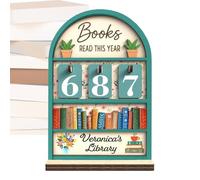 Books Read Counter - Wooden Reading Challenge Stand, Book Tracker for Club Members Students Teachers Writers Readers Library Display Interactive Educational Gift for Book Lovers Home Classroom