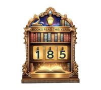 Books Read Counter - Wooden Retro Tracker with for Men Women Boys Youth Teens and with | Decorative Rotating Counter for Library, Home, Classroom, Students, Teachers, and Book Lovers