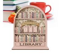 Books Read Counter, Wooden Wall Mount Bookshelf Decor, 18 cm Book Tracker Sign, for home office classroom bookstore desk wall shelf use, Reading Progress Tracker, bookshelf decorative display