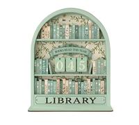 Books Read Sign - Reading Challenge Decor | Handcrafted Wooden Display with Adjustable Numbers, Decorative for Study Room, Bookshelf, Club, Living Space
