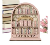 Books Read Sign - Wooden Reading Challenge Counter for Book Lovers | MDF Wood with Number Plates Lantern Motif Adjustable Year Tracker Decor for Study Room Bookshelf Living Room Reading Nook Clubs