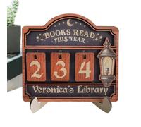 Books Read This Year - Adorno de madera, decoración de lectura de goal signo, libros terminados Counter Desk Decor for Home Office Study Use, lector Progress Board for Teachers