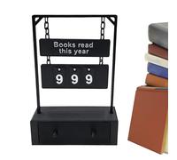 Books Read This Year Counter - Clear Display Tabletop Decoration for Book Tracker | Compact Stand with Number Calling, Bookshelf Bedroom Desk Accessory for Students Teachers Teens