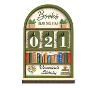 Books Read This Year Counter | Wooden Stand Ornament | Book Tracker,for Club Members Student Teacher Writers Readers Library Christmas Stocking Stuffers