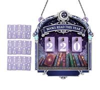 Books Read This Year Counter - Wooden Tabletop Ornament