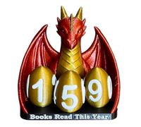 Books Read This Year - Decorative Reading Counter Sign | Dragon Shape Bookish Reading Accessory, For Nook Club Readers Teachers Women Bookworms Students Writers Bookshelf Room Desk