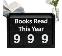 Books Read This Year Sign - Reading Goal Display Board, Desk Ornament Accessory, Literary Progress Tracker Decor, Bookworm Motivation Plaques for Bookshelf Room Nook Club Teacher Student Writer